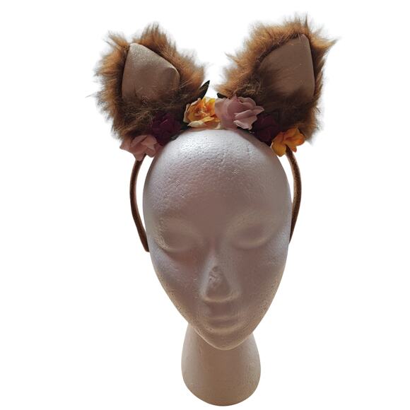 Claire's Woodland Fox Dress Up Set Ages 3 up Ears Tail Paws Brown Faux Fir - Picture 2 of 7